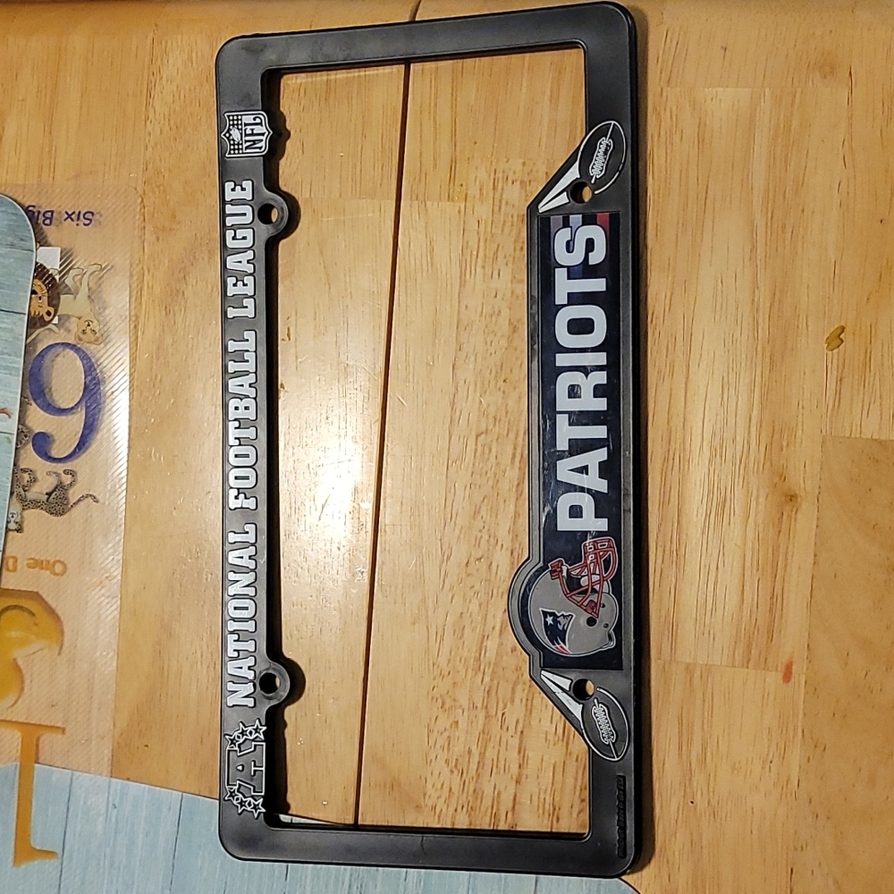 New England Patriots license frame